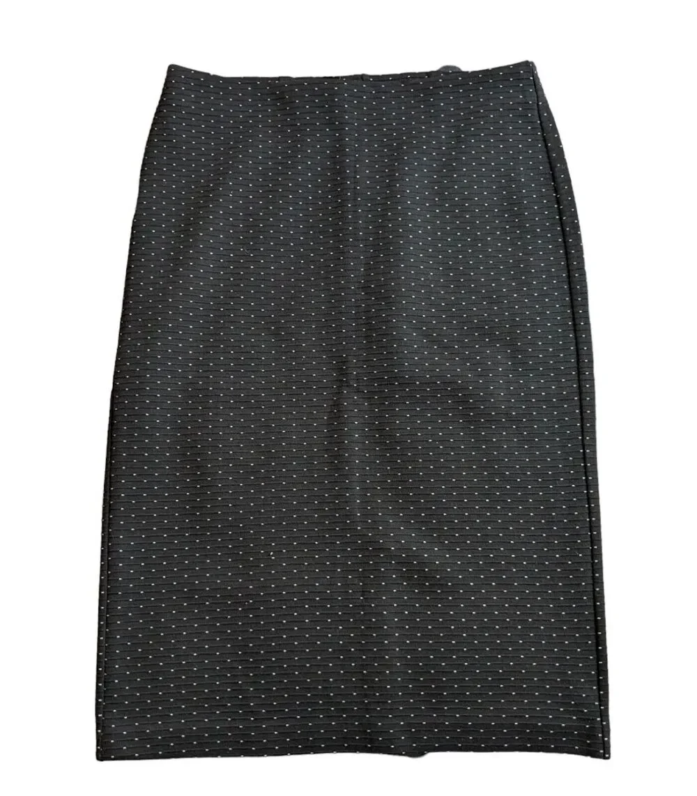 Loft Skirt Women’s Size S Black Polka Dots Pencil Casual NWT